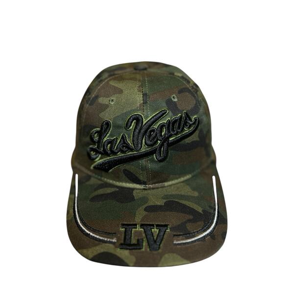 Las Vegas Logo Hat Cotton Gray Green Camo Baseball Cap Strapback Embroidered‎ - Picture 1 of 6